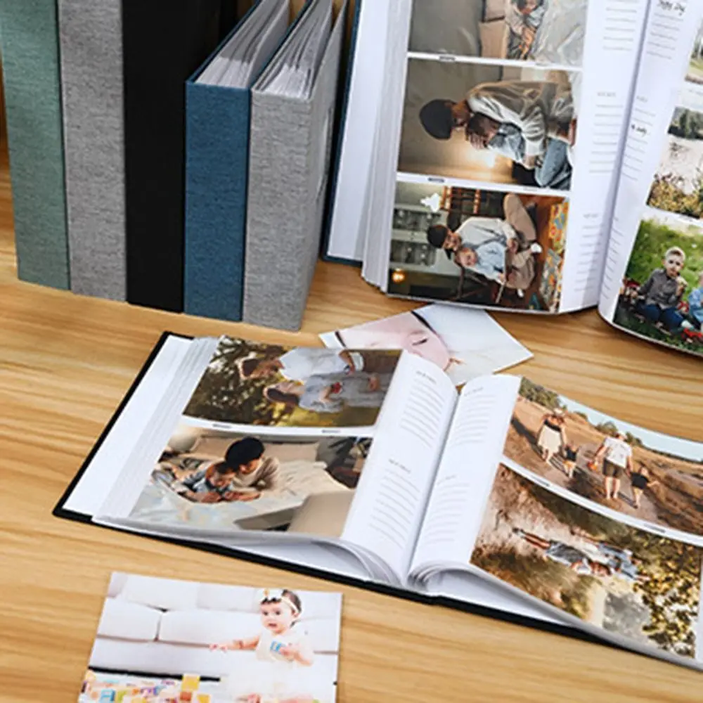 

Фотоальбом с льняной обложкой 6 дюймов, с промежуточными листами, на 200/300 фотографий, большой альбом для скрапбукинга, коллекция фотографий, подарочная книга памяти, семейные воспоминания