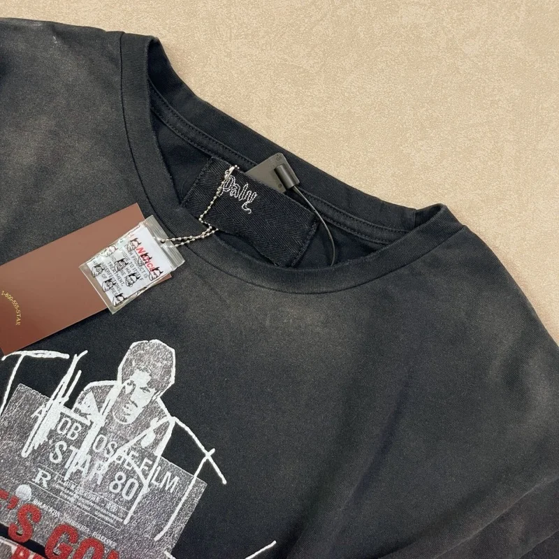 PALY 26SS Heavy Industry Crack Print Summer T-shirt– Trendy Cotton Casual Tops