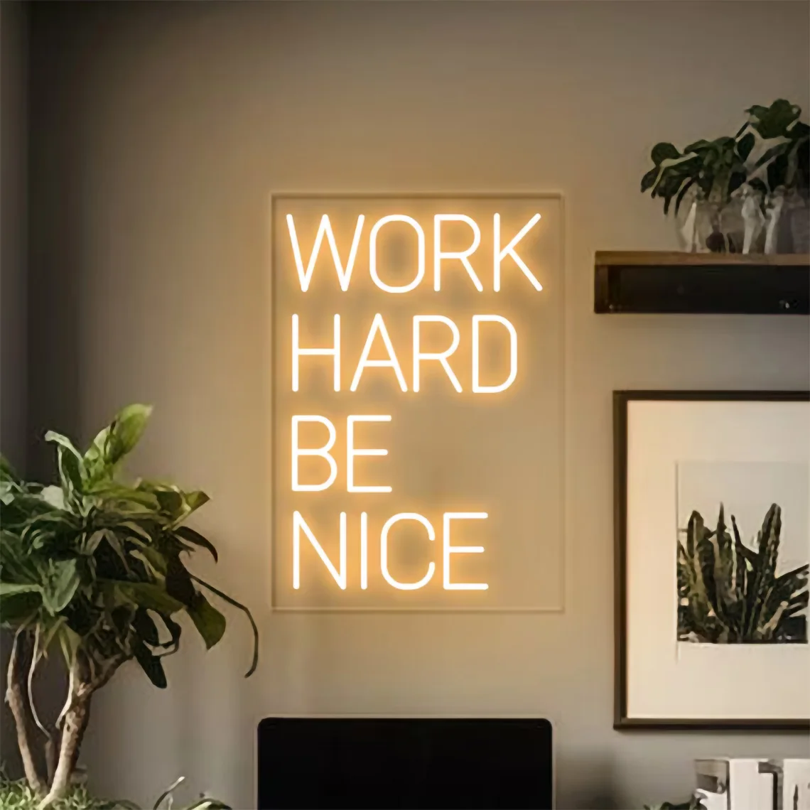 

Работа Hard Be Nice Неоновая вывеска Мотивационные цитаты Акриловая художественная вывеска Вдохновляющий класс Офис Тренажерный зал Домашний декор стен Подарки