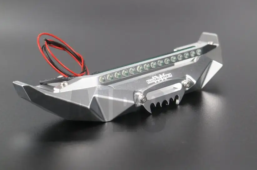 For The for traxxas Trx4 Defender Axial Scx10 Ii 90046 90047 Texture Compatible Front Bumper Rear Bumper With Led Lights