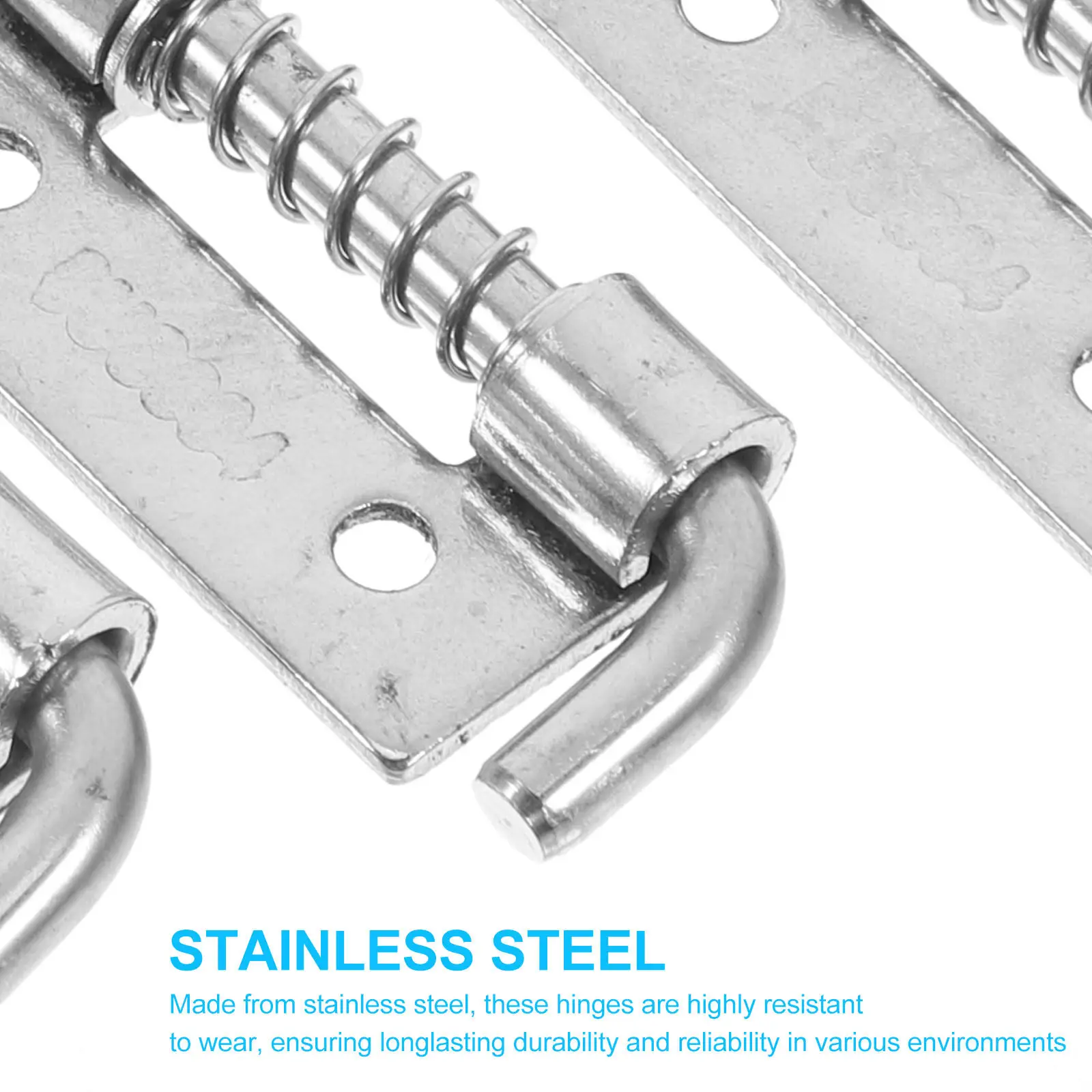 4Pcs Stainless Steel Flat Pin Spring Bolt Latch Cabinet Door Lock Spring Loaded Latch Secure Closure Easy Installation