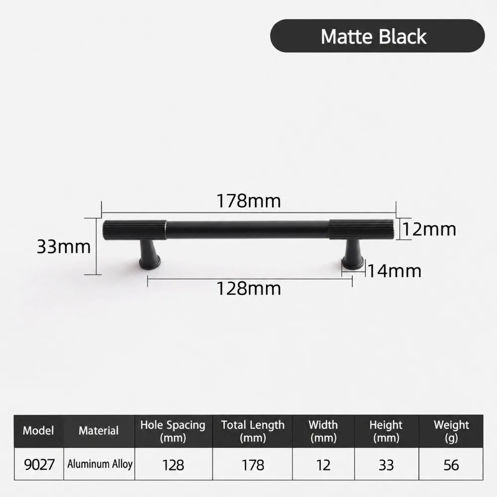 Minimalist Aluminum Alloy Cabinet Handles Vertical Grain Gold Black Drawer Knobs Modern Style Furniture Door Handles Wardrobe