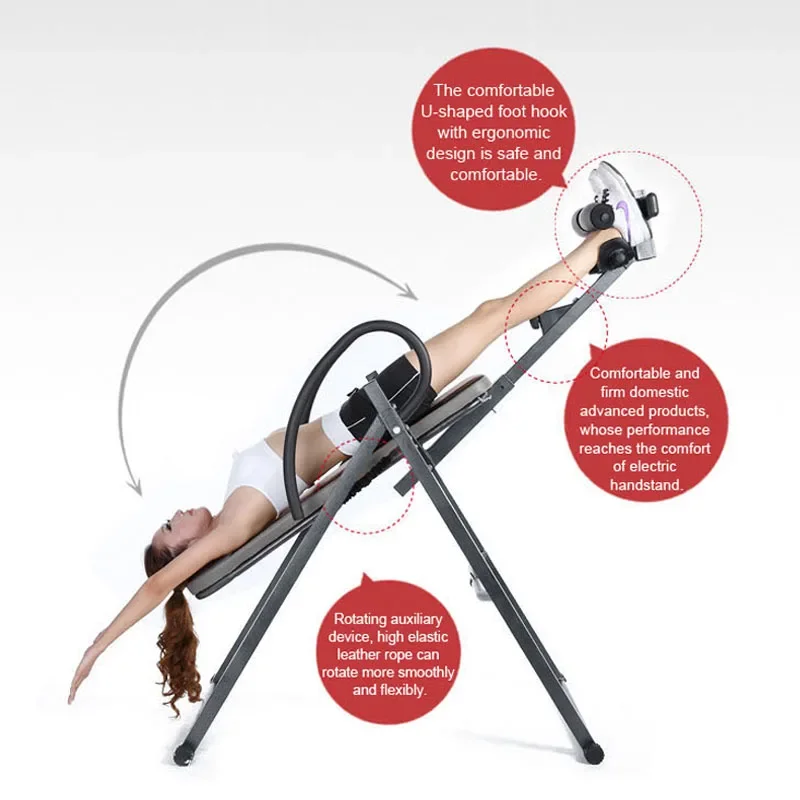 Inverted Table 2024 Multiple Protection Adjustable Height And Angle Folding Inversion Table Back Stretching Machine