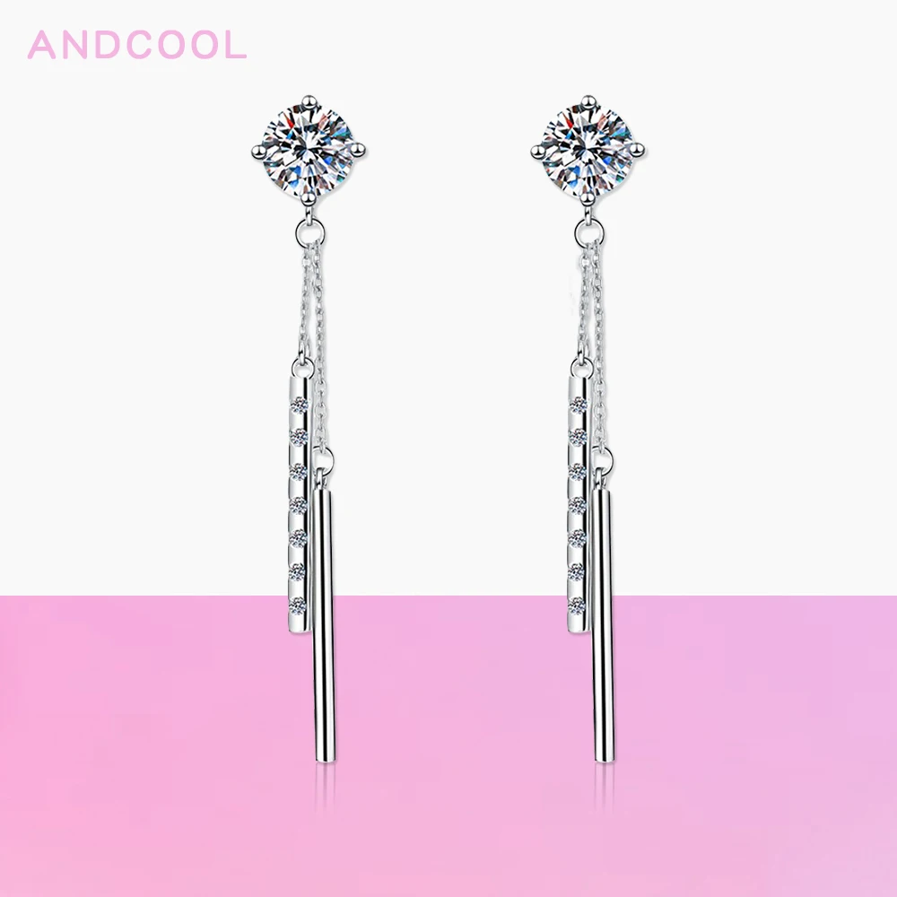 

Andcool Elegant Silver 925 Wind Chime Tassel Earrings For Women Luxury Designer Girls Trend 2024 New Moissanite Long Earrings