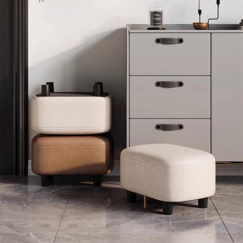 

Living Room Leather Stools Makeup Modern Small Grey Stools Nordic Kids Square Sillas Para Sala De Estar Living Room Furniture