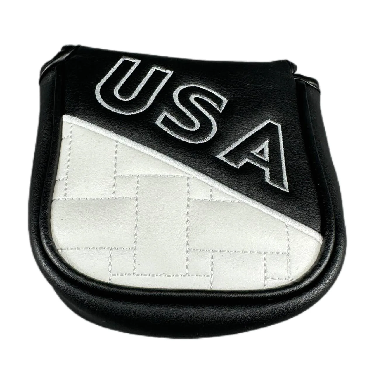 Golf Club Grid USA Square Putter Cap Cover Magnet Closure Golf Accessories In Stock Black Mallet Putter Golf Headcovers