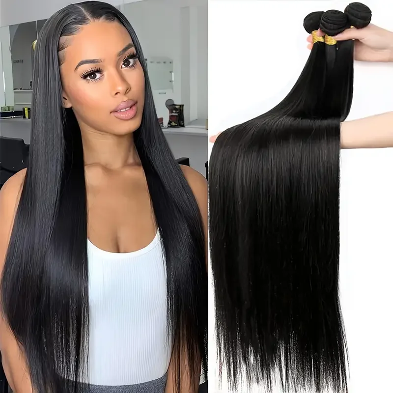 

32 36, 38, 40 дюймов, длинные пучки человеческих волос, бразильские прямые пучки волос, 3/4 шт., толстые натуральные парики Remy из 100% человеческих волос