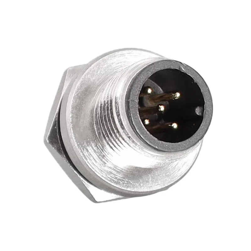 M12 Flange Mounting Waterproof Sensor Connectors Screw Threaded Coupling 4 5 6 8 12Pin A Type Male&Female Sensor socket