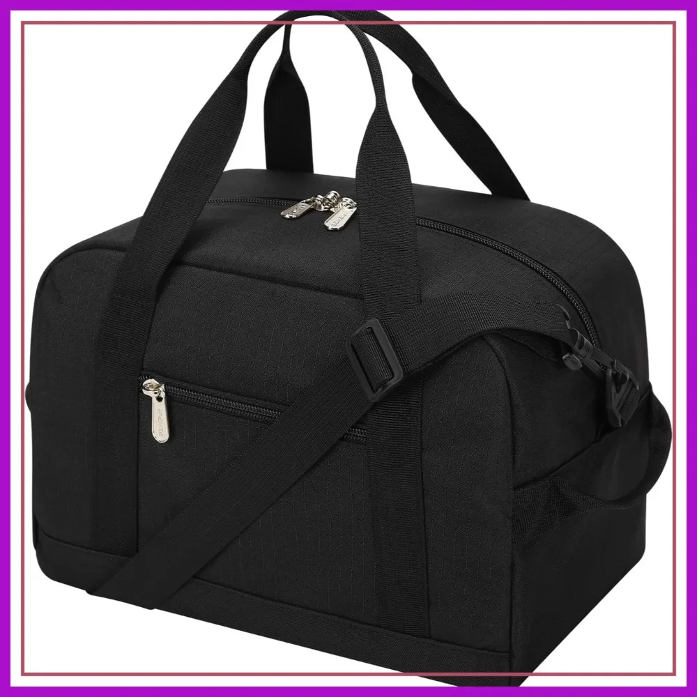 

Mini Duffle Bag 12in Lightweight Carry On for Travel Overnight Small Gym Bag Black