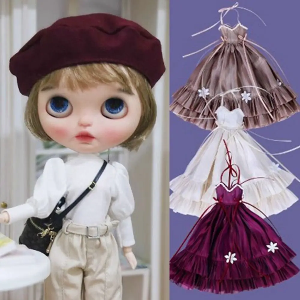 

Fashion Overalls Pants Cute Mini Shirt Beret Clothes DIY Accessories Princess Dresses Shorts for azone ob24 Dolls