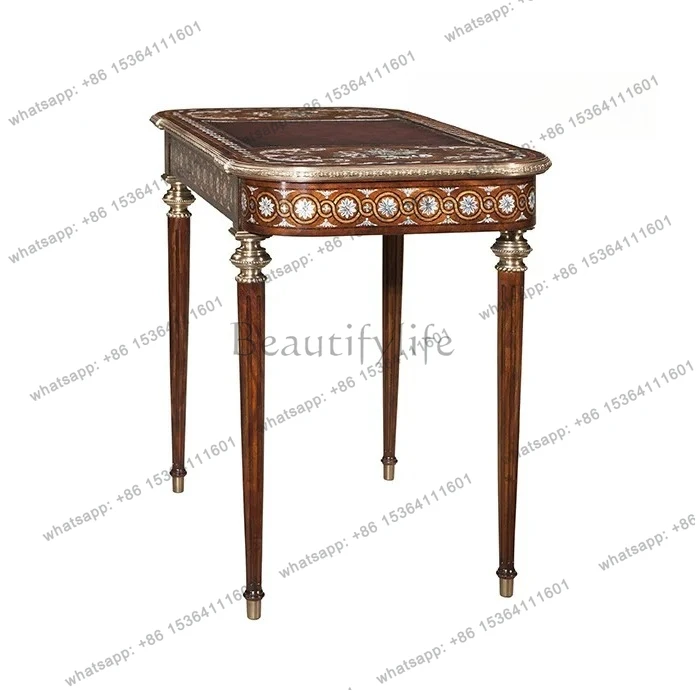 Nordic mahogany dresser classical European writing desk inlaid shell desk