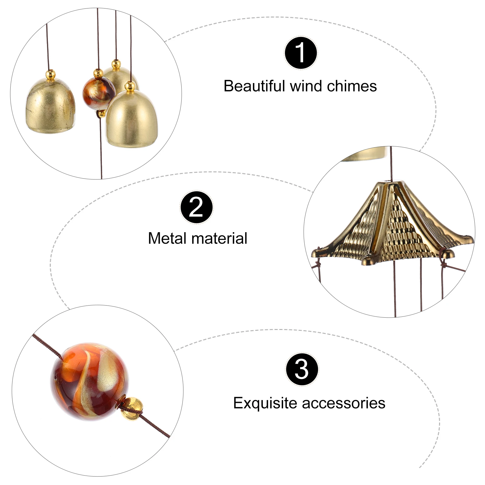

Wind Chime Spherical Hanging Home Door Bedroom Outdoor Decor Retro Durable H Wind Chime made Clear Sound