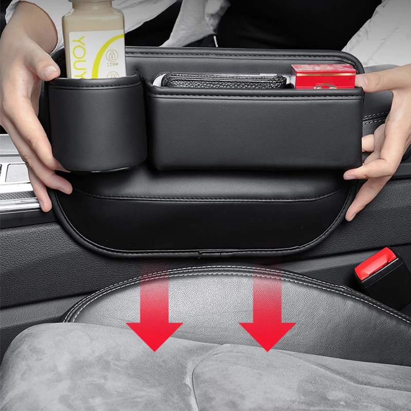 Car Seat Gap Organizer Storage Box For Volvo C30 V40 V50 V60 V90 S40 S60 S80 S90 XC40 XC60 XC90 Accessories Leather Bag view 2