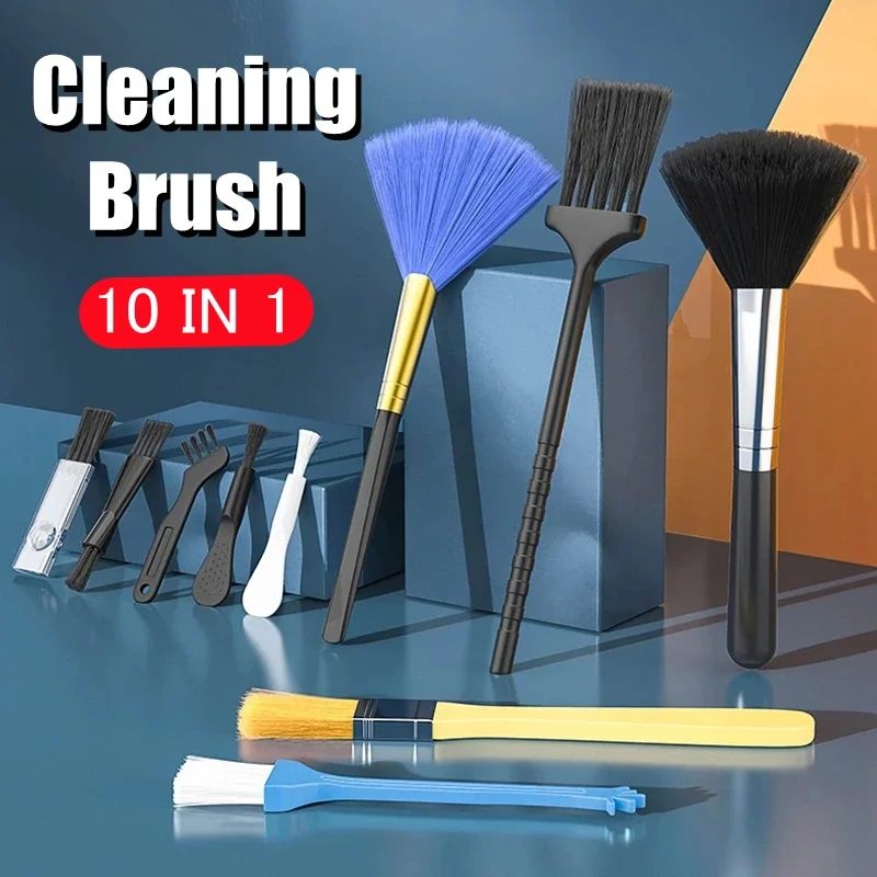 10 In 1 Keyboard Cleaning Brush Kit Mini Computer Dust Brush Cleaner Anti-static for Laptop USB Phone Household Cleaning Tool