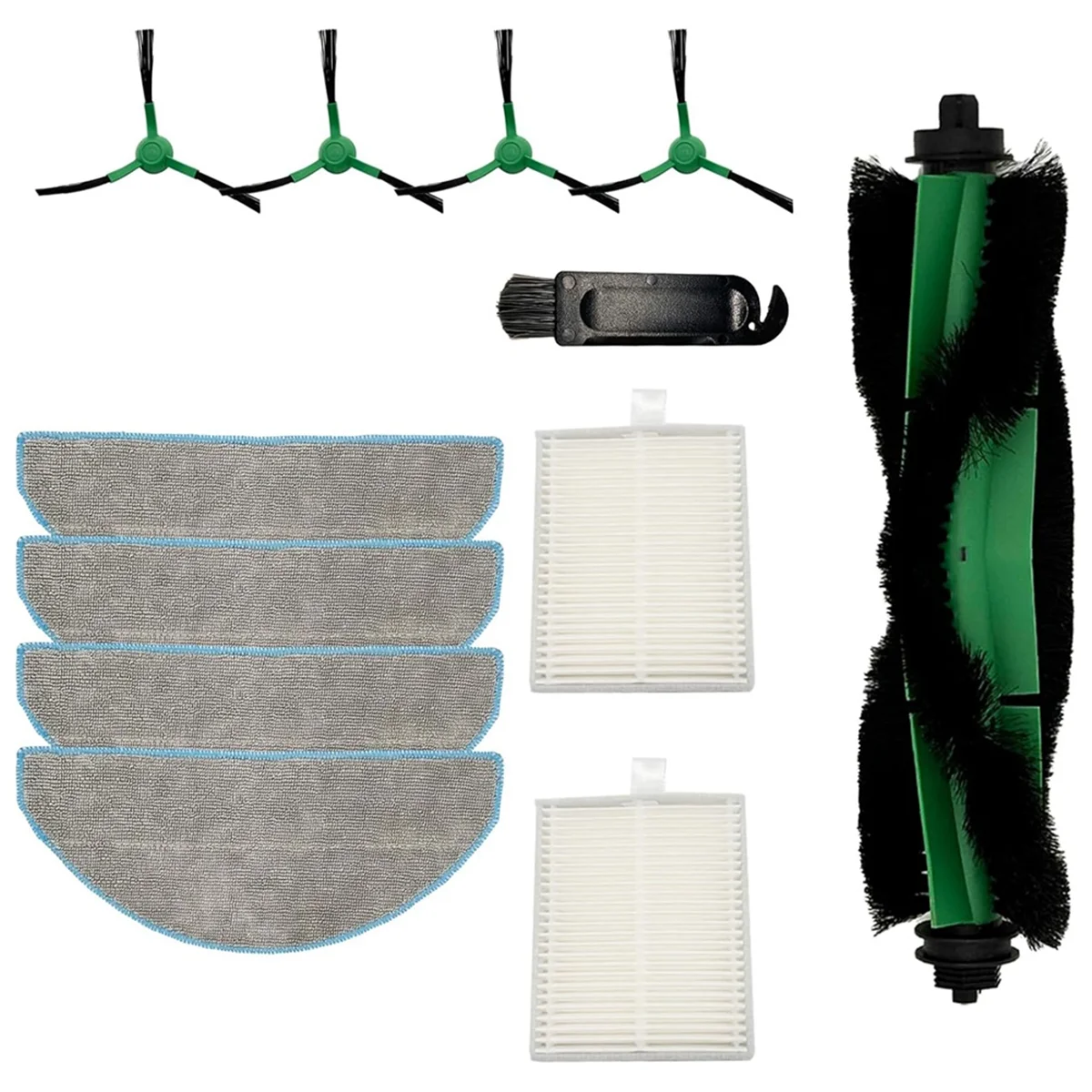 ABKR لـ IRobot Roomba Combo Essential Y0112 جهاز آلي لتنظيف الأتربة فرشاة جانبية رئيسية فلتر Hepa ممسحة قطع غيار القماش