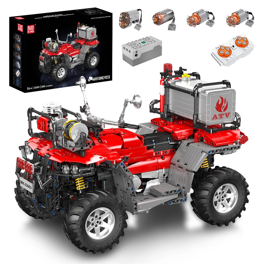 Mould King 23003 Technische Auto Speelgoed De RC ATV Brandweerwagen Bouwblok Assemblage Motorfiets Set Kinderen Kerstcadeau - afbeelding 2