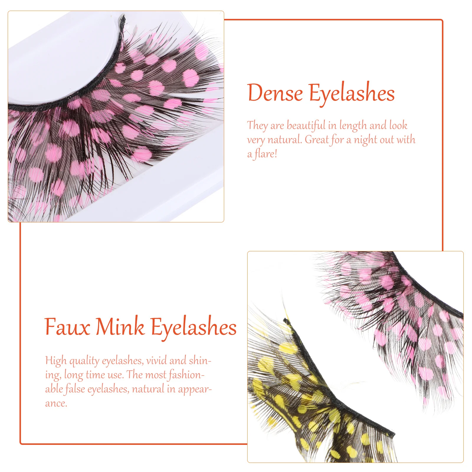 

False Lashes Eyelashes Set Fake Halloween Party Cross Natural Look Makeup