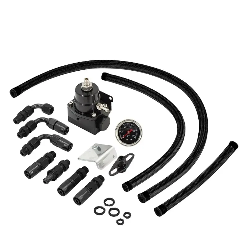 

Racing Auto Universal Adjustable Fuel Pressure Regulator Oil 160psi Gauge an 6 Fitting End Oil Gauge Hose Fitting Kit