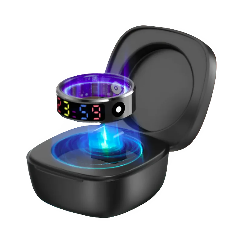 

8#-12# Size R12 Smart Ring with Screen Display Fashion Accessories Ring IP68 Waterproof Sport Health Brush Tiktok Finger Ring