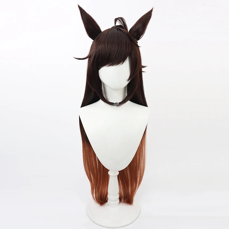 Anime Uma Musume Pretty Derby Duramente Cosplay peluca orejas cola Cosplay fiesta de Halloween Prop pelo sintético fibra resistente al calor