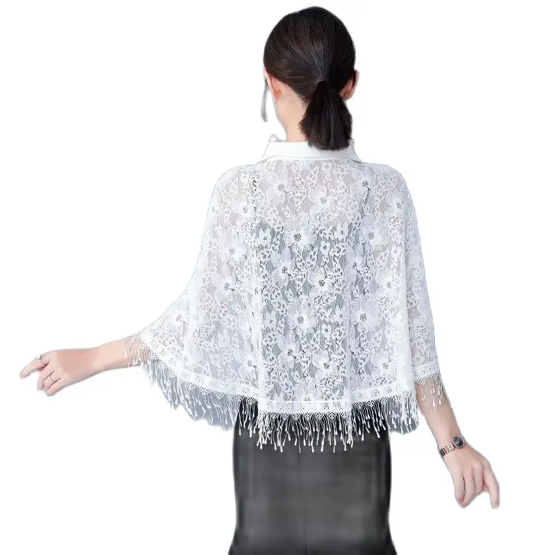 Women Bolero Wedding Wrap Bridal Lace With Tassel Shawl Formal Party Prom Evening Dress Cape Elegant Sheer Bolero Shrug