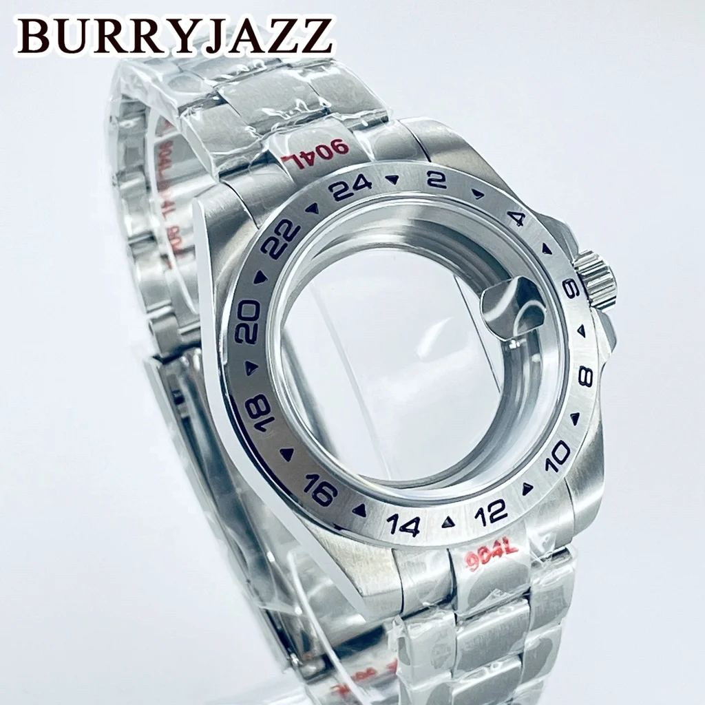BURRYJAZZ 40mm NH35 NH36 NH38 NH70 NH72 ETA2824 PT5000 Uhrengehäuse Steriles Gehäuse Saphirglas Armband
