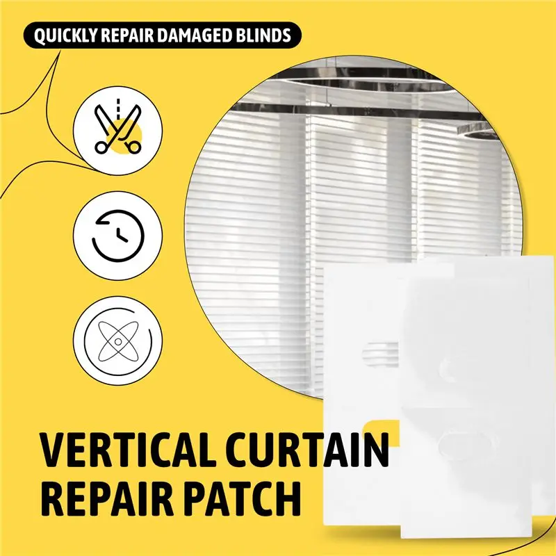 M12K-Vertical Blind Repair Tabs-25 Sets Clear Vertical Blind Repair Tabs Vane Saver Self Adhesive Vertical Blinds Repair Kit