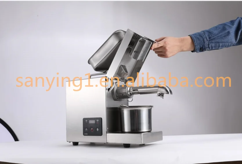 3-5Kg/h Multifunctional Home Farm Restaurant Edible Oil Expeller Stainless Steel Mini Digital Display Cold Hot Pressing Oil