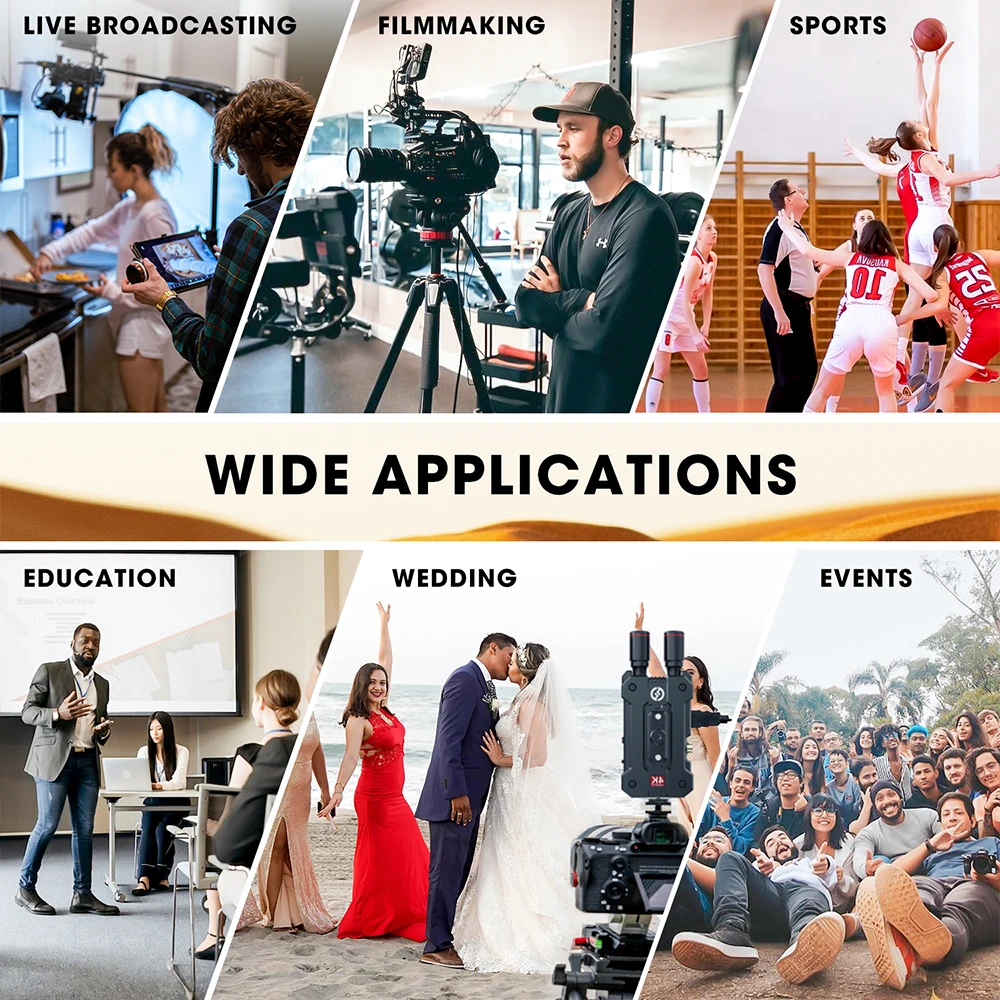 نظام نقل الفيديو Hollyland Mars 4k مع الكمون SDI 0.06s 450ft لمصور الفيديو مقابل 400s pro atom 500