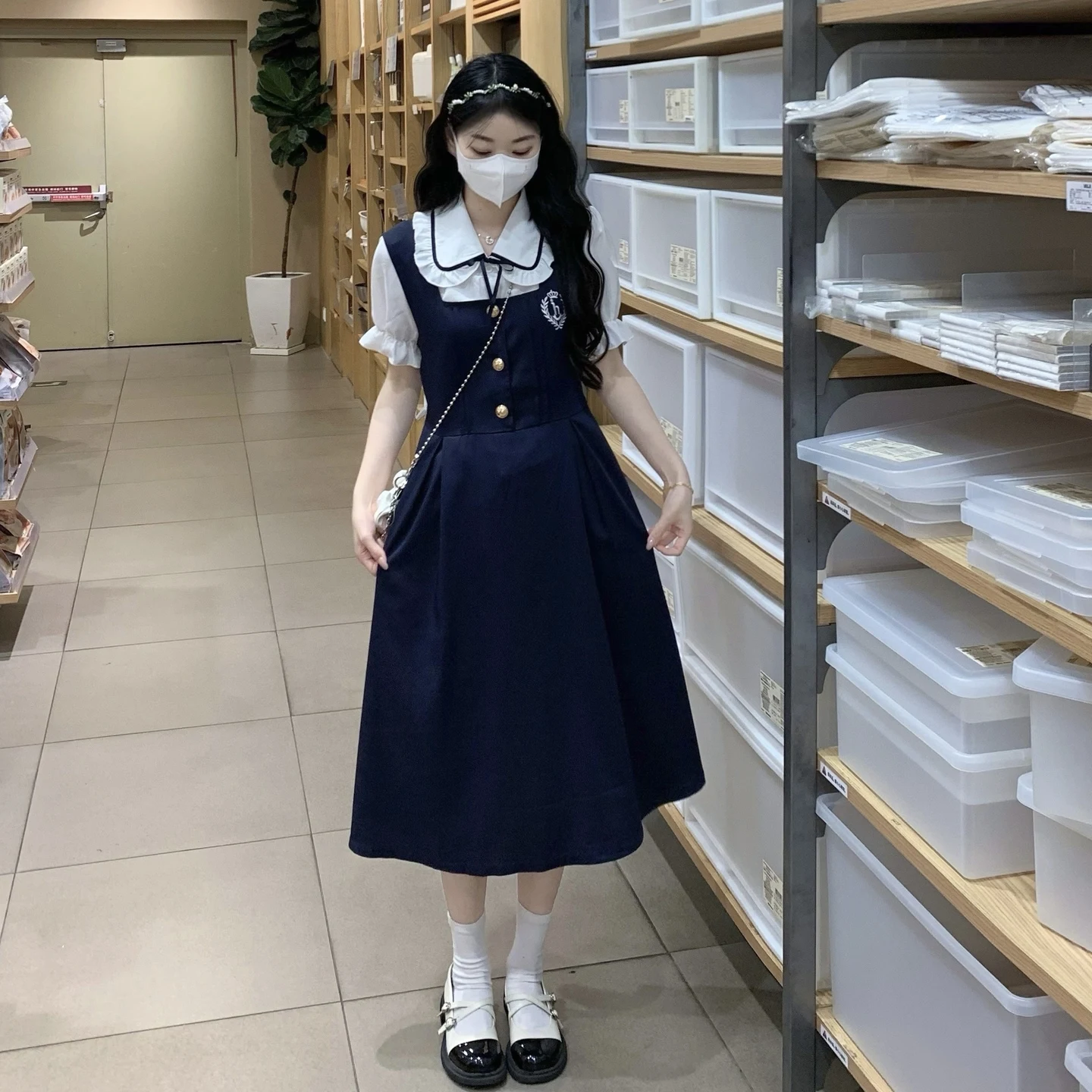 Vestido Estilo Uniforme Escolar para Meninas, Nova Chegada Verão 2026, Traje JK, Fantasia de Performance para Crianças Grande...