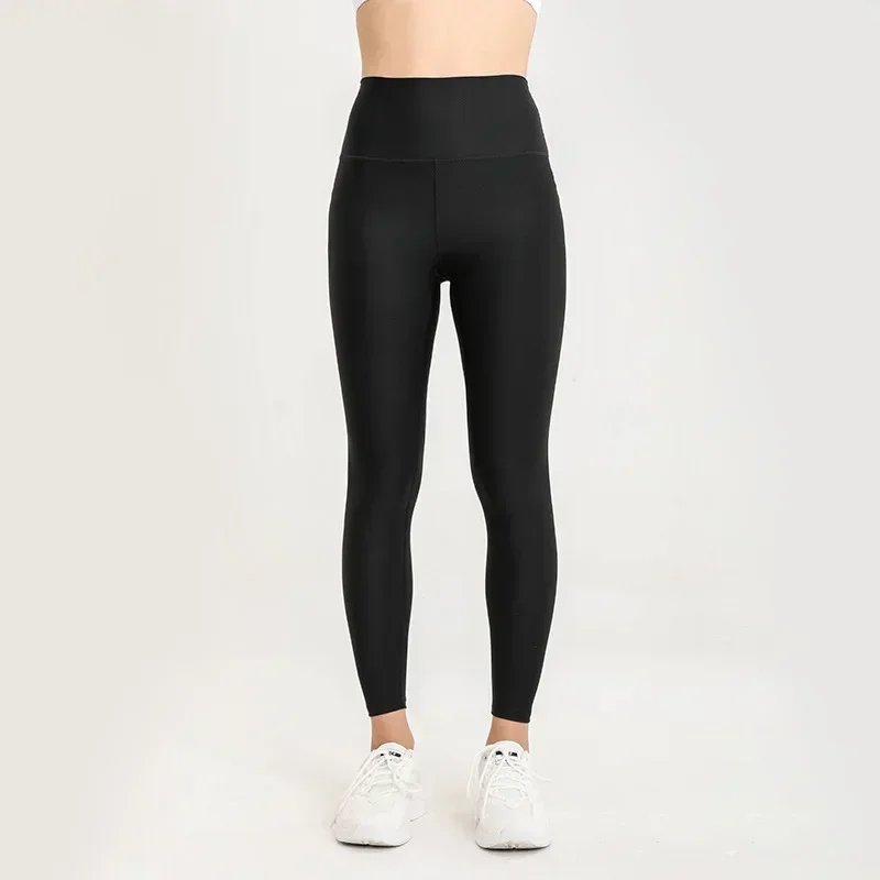 Pantalones de Yoga de piel de tiburón para mujer, Pantalón deportivo de cintura alta con perla desnuda, melocotón, levantamiento de cadera, nuevo