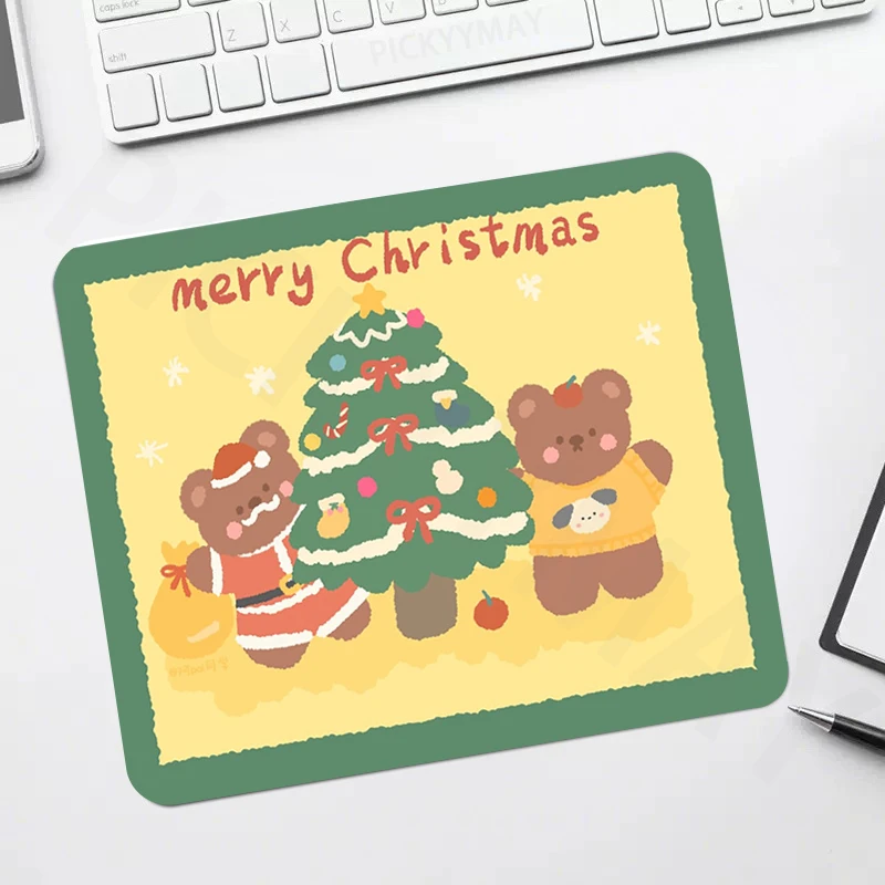 Small Pink Bear Office Mousepads Lock Edge Kawaii Mouse Pad Computer Mousepad Mouse Mat Desk Pads For PC Keyboard Mats Table Rug