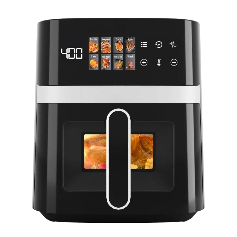 

Bluebow 6QT Air Fryer, 8-in-1 Electric Hot Oven with Digital LED Touchscreen, Visible Window, 1500W, New