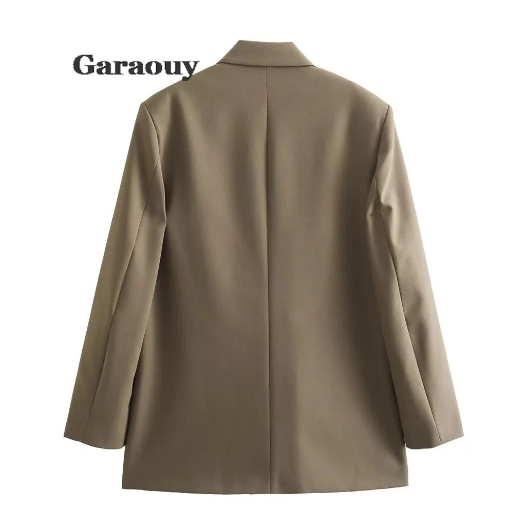 New Women Double Breasted Blazer Office Lady Loose Classic Coat Suit Jacket Female Chic Outwear Outfits Femme Robe Blazer Femme