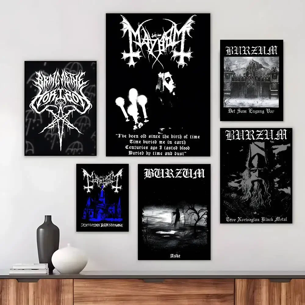 Pôster Burzum Mayhem Live In Leipzig, arte em tela HD, impressão estética avançada, arte de parede para sala de estar, decoração de casa