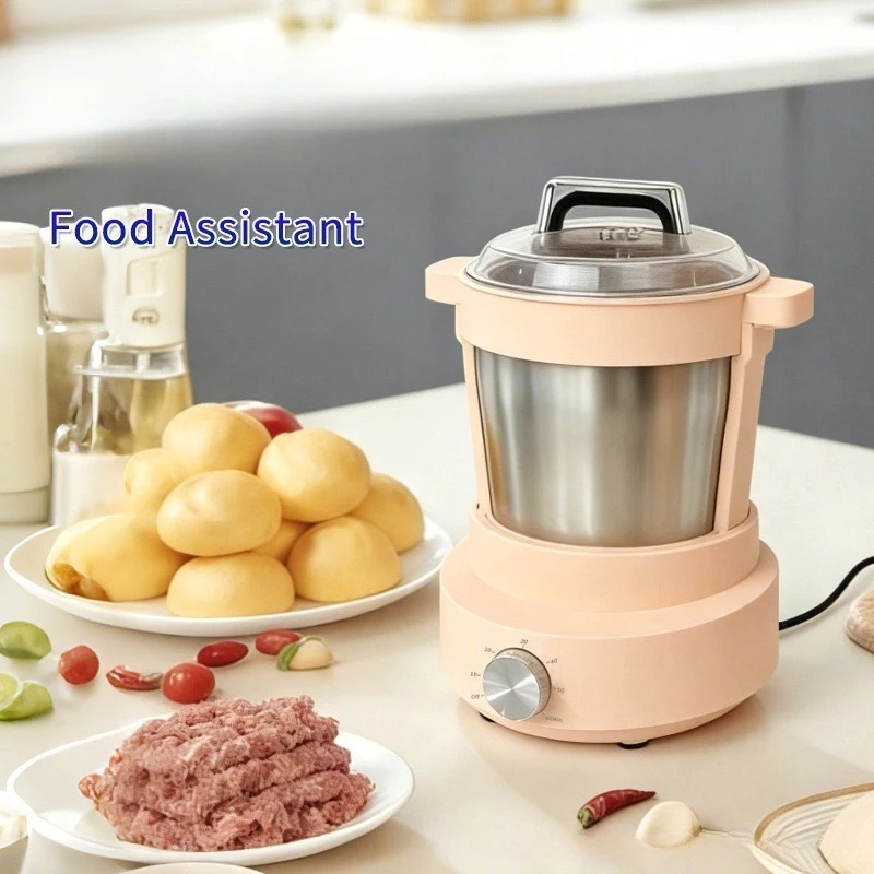 6L Electric Fufu Maker, Heated Yam Pounder, Food Masher for Cassava Paste, Curry & Sauce Cooking Machine