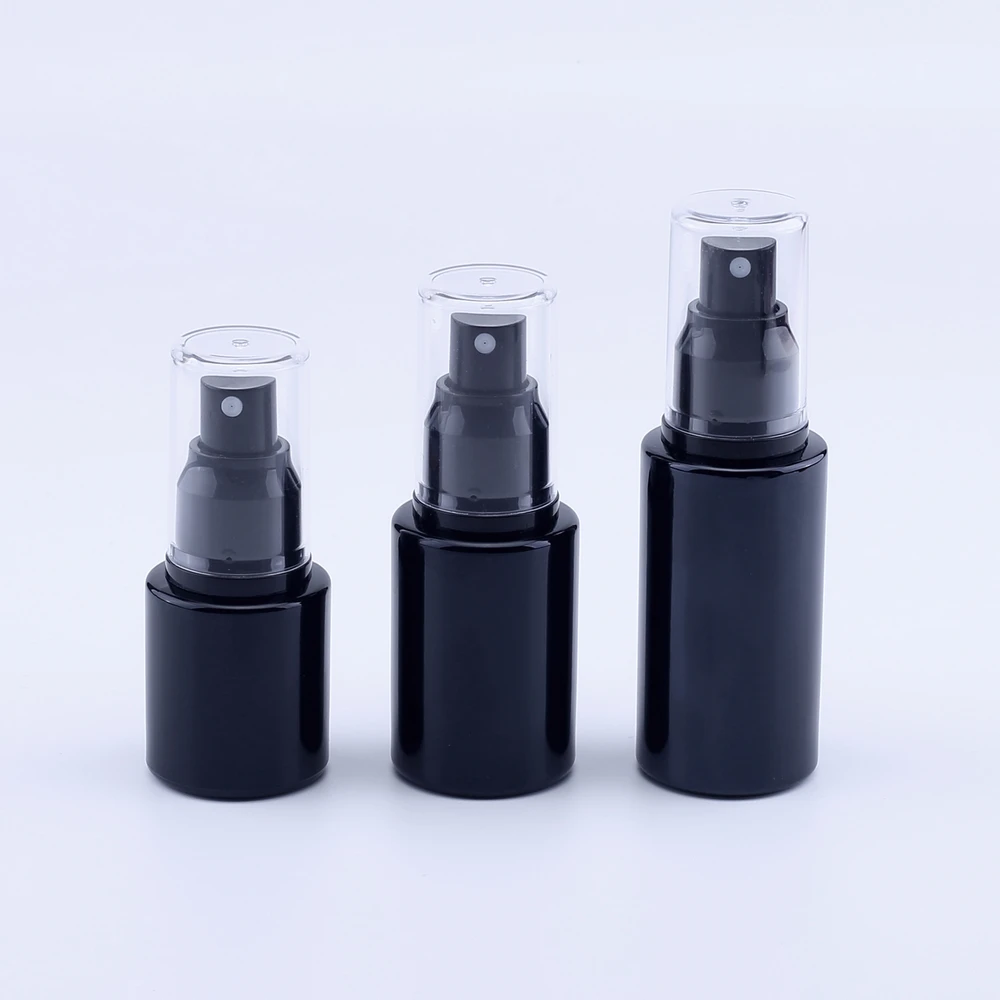3pcs 20ML 30ML 40ML Empty Black Spray Bottle Beauty Glass Perfume Bottles Mist Spray Container Case Refillable Travel Bottle