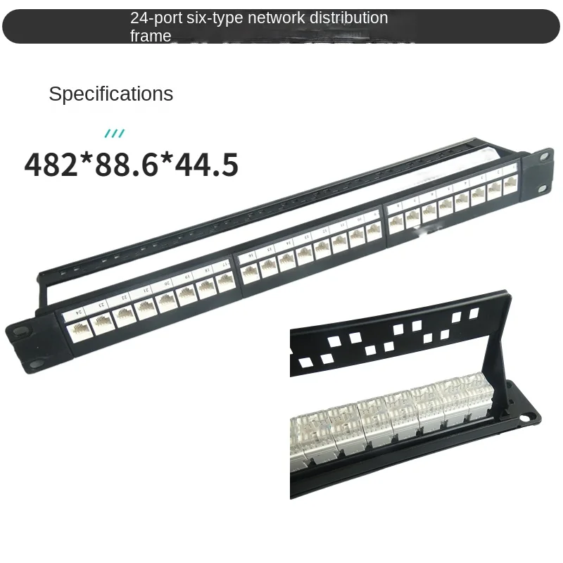 유선 IDC 터미널 네트워크 인터넷 어댑터 패치 패널, RJ45 24 포트, CAT.6, CAT.5E, CAT.3, 180 도