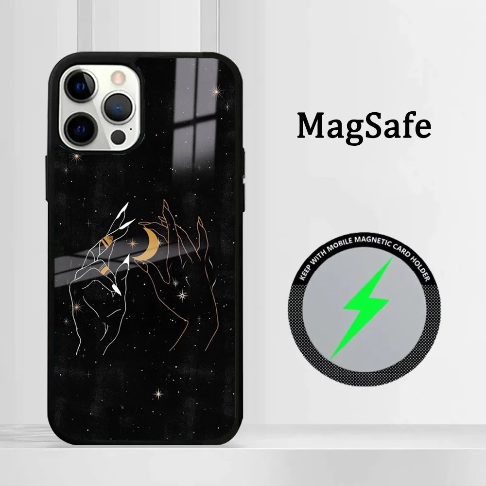 Art C-Celestial H-Hands Art Print Phone Case Magsafe Phone Case For iPhone16 15 14 13 12 11 Pro Max Plus Mini Shockproof Mirror