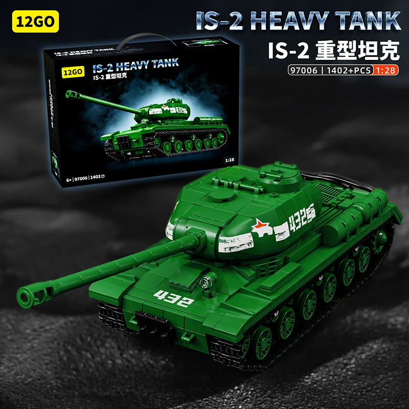 

Военные строительные блоки тяжелого танка IS-2, WW2, армейский танк, бронеавтомобиль, кирпичи, модель игрушки для детей, подарок на день рождения MOC