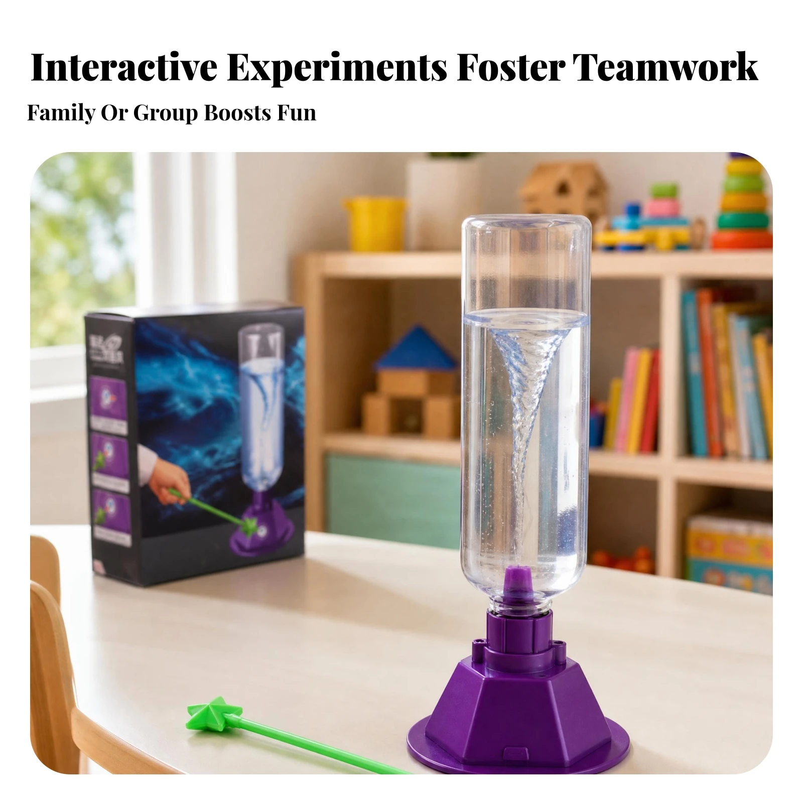 Tornado Simulator Violet Base Water Vortex Maker Tornado Maker Kit Green Wand Water Vortex Toy STEM Learning