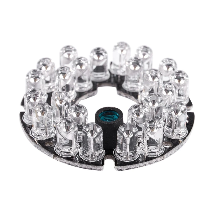 IR 적외선 램프 보드, 2X CCTV 카메라, 10Mil, 90 도 적색, 5mm, 24 LED 전구