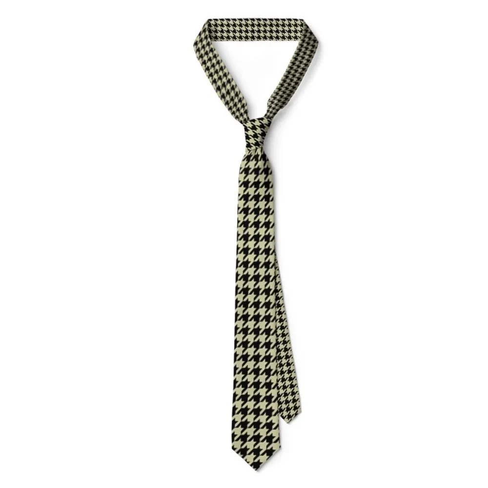 Casual 8cm Houndstooth Tie Narrow Adjustable Classic Tie Soft Hand Tied Men Necktie Party