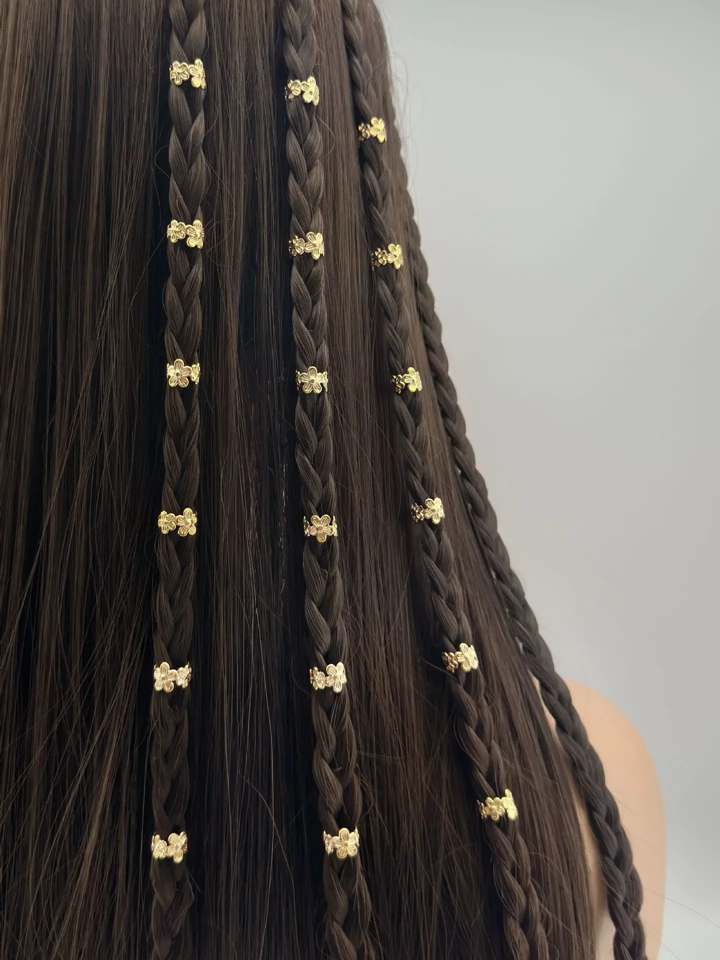 

40 шт., полые кольца из сплава с цветком сливы, винтажные заколки для волос для дредов, женские украшения для волос, украшения для косичек