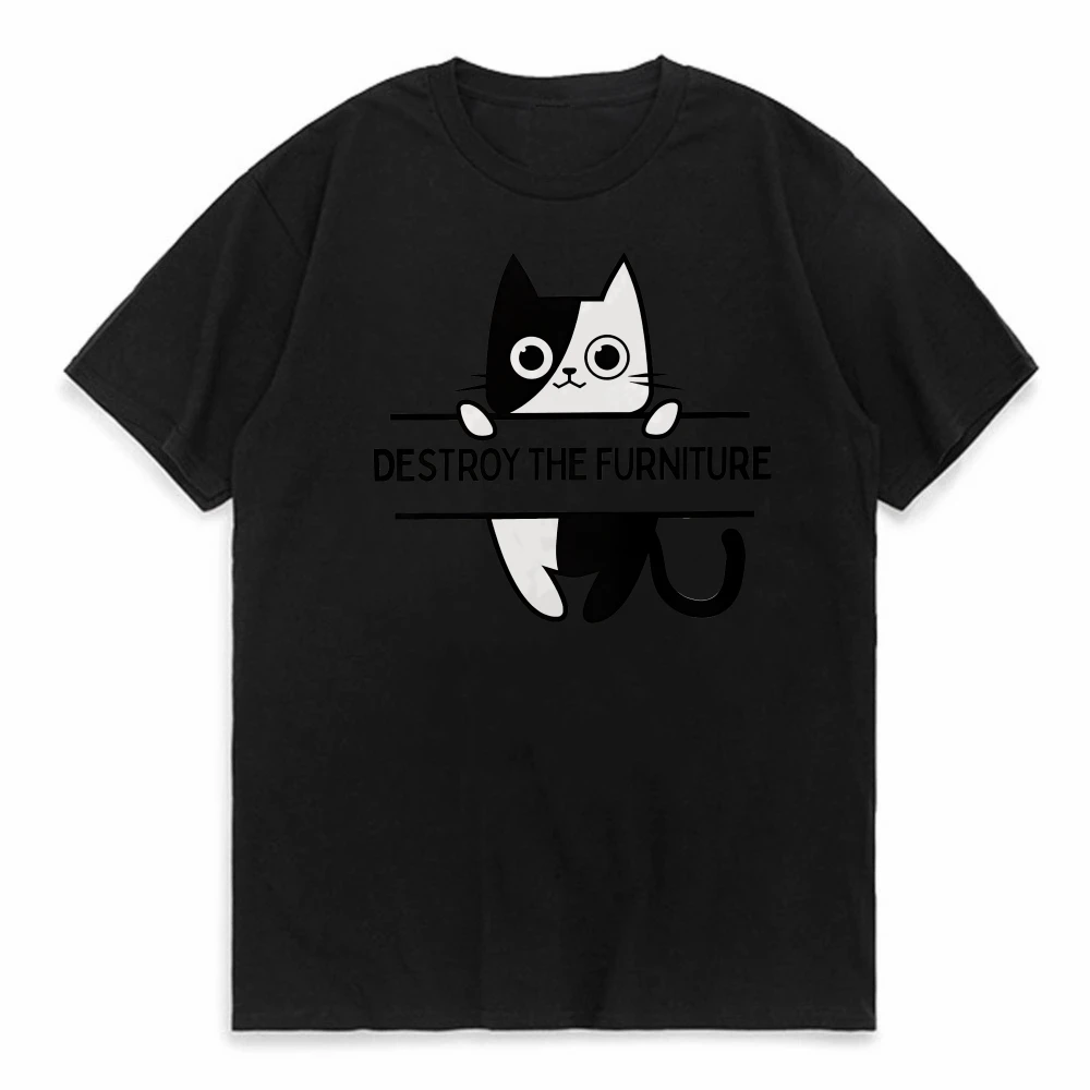 Destroy The Furniture T-Shirt Cotton Tees for Men Women Summer Top Anarchy Streetwear tshirt casual round neck loose tee