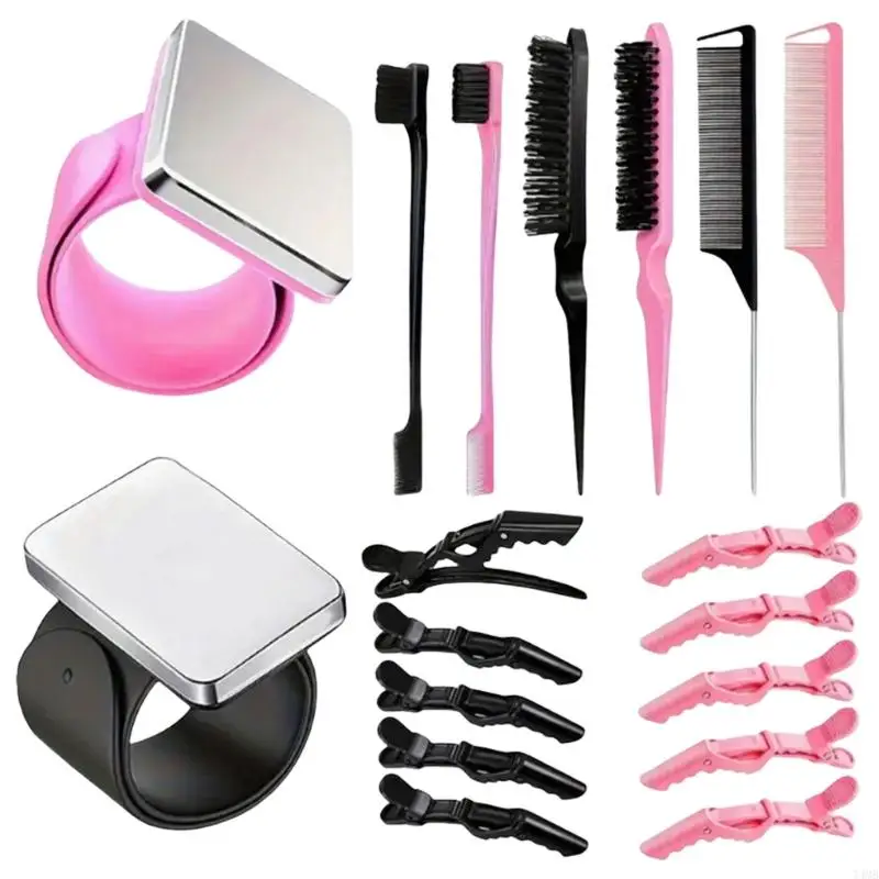

18 Pcs Hair Styling Set Wrist Pin Holder Braiding Comb Hair Clips Sectioning Hair Clip Hair Accessories Set T4MB