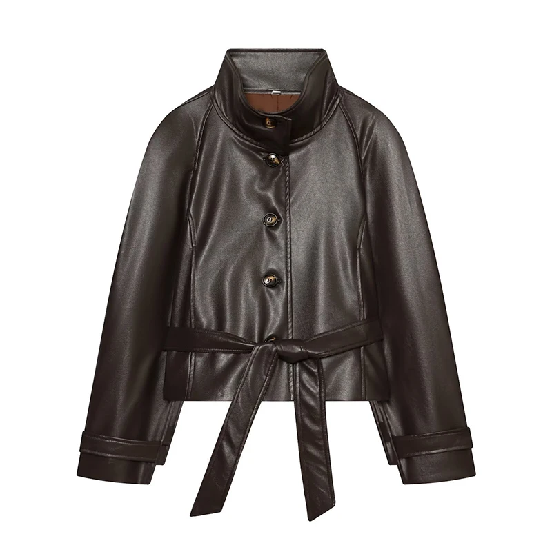 Women's 2026 New Autumn PU Leather Jackets & Coats Chic Young Unique Slim Warm Women's Jackets Blouse Fall Chic Street Coats