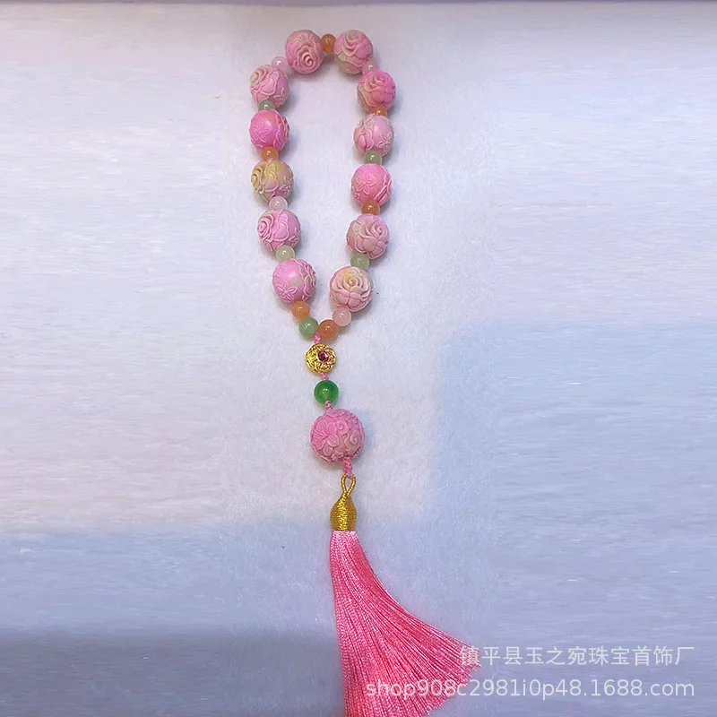 Artificial Yanyuan Agate Bead Handheld Women'S Colorful Macaron Ornaments