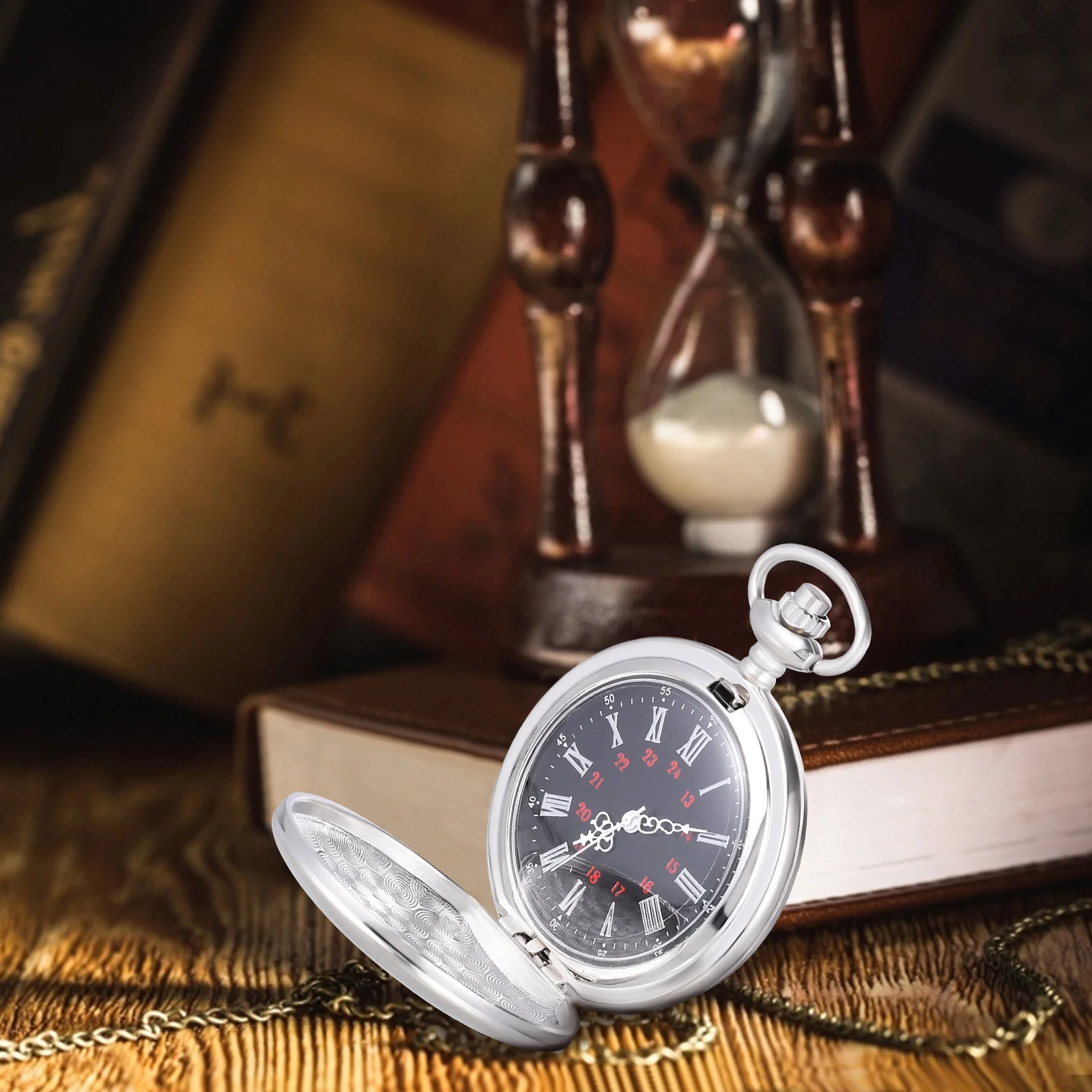 

Classic Vintage Pocket Watch Quartz Movement Roman Numeral Dial Chain Unisex Stylish Gift Men Vintage Pocket Watch