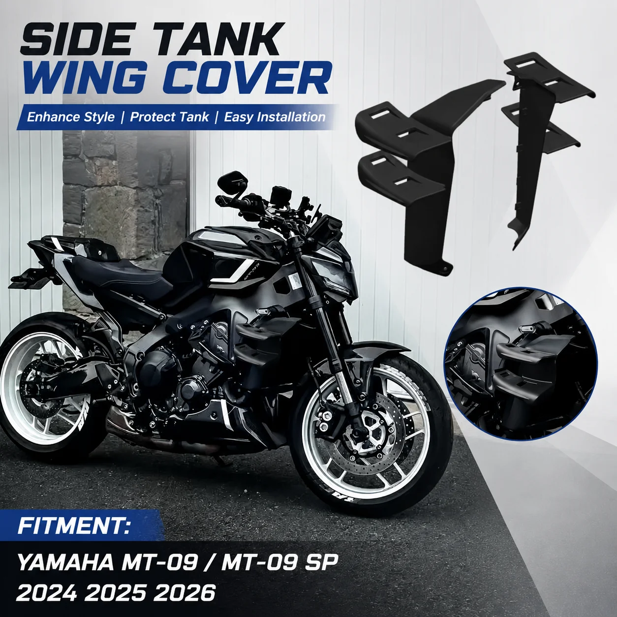 

Fits 2024-2026 Yamaha MT-09/SP, GP-style motorcycle winglets and side fairings, aerodynamic side wing modification parts forMT09